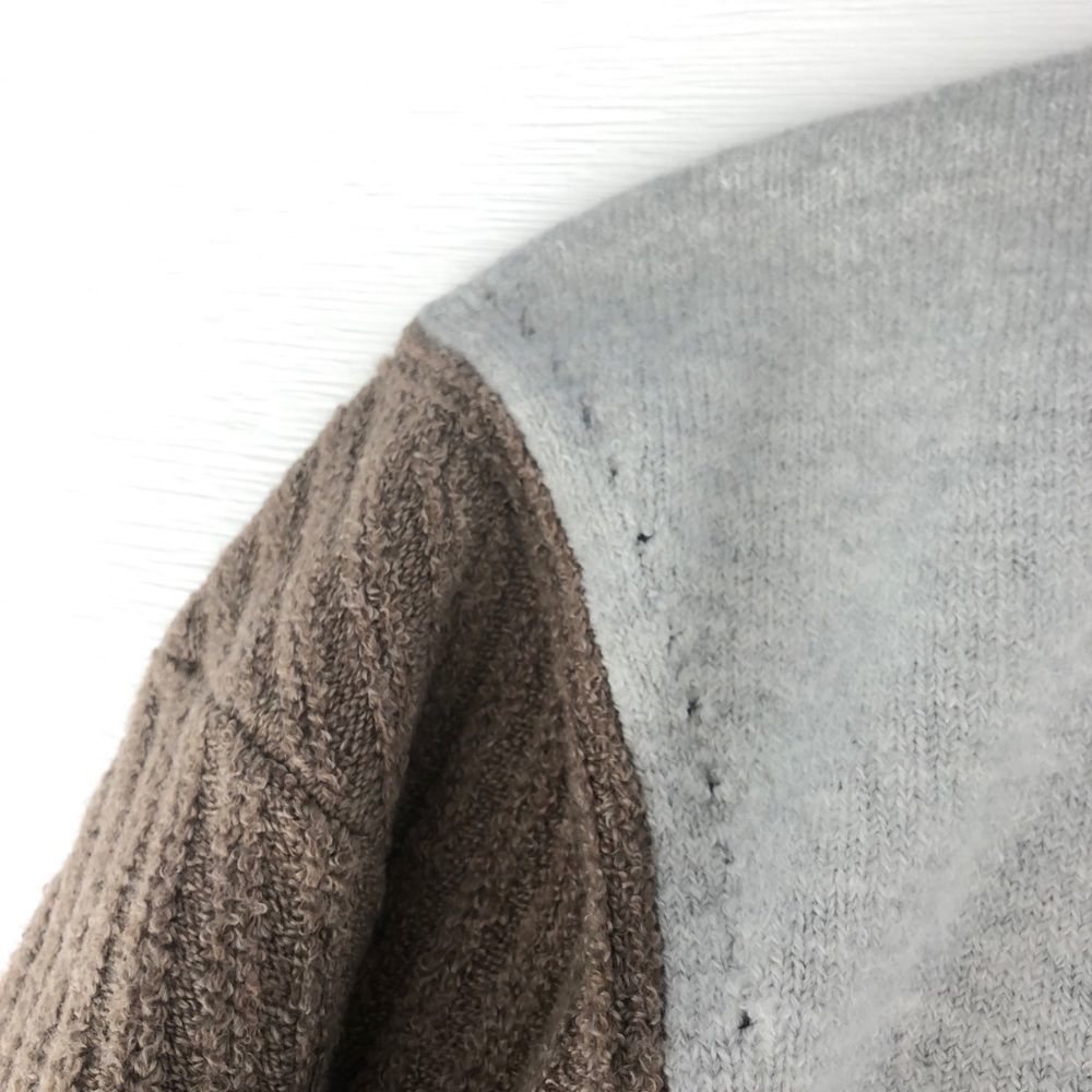 French Connection Color Block Oversized Crewneck Sweater in Ivory, Grey & Brown - Picture 8 of 13